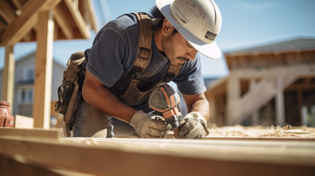 Latino trabajando en una constructora en estados unidos