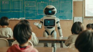 un software educativo dando clases a niños reales el maestro es un robot