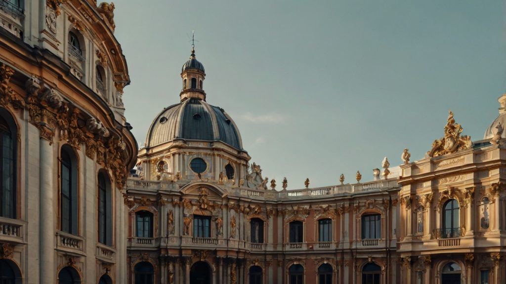 Arquitectura barroca un palacio hornamentado 
