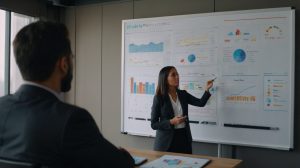 kpis una mujer en una junta directiva