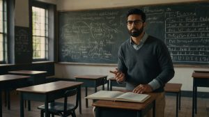 Profesor latino mostrando los tipos de pedagogía