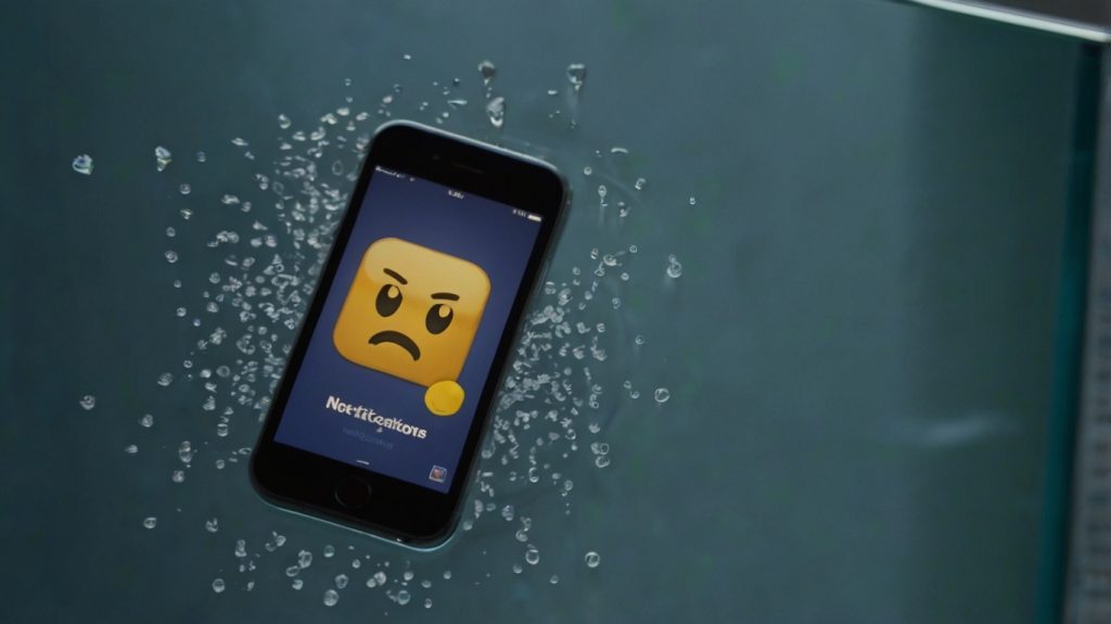 un emoji enojado como notificación en un celular