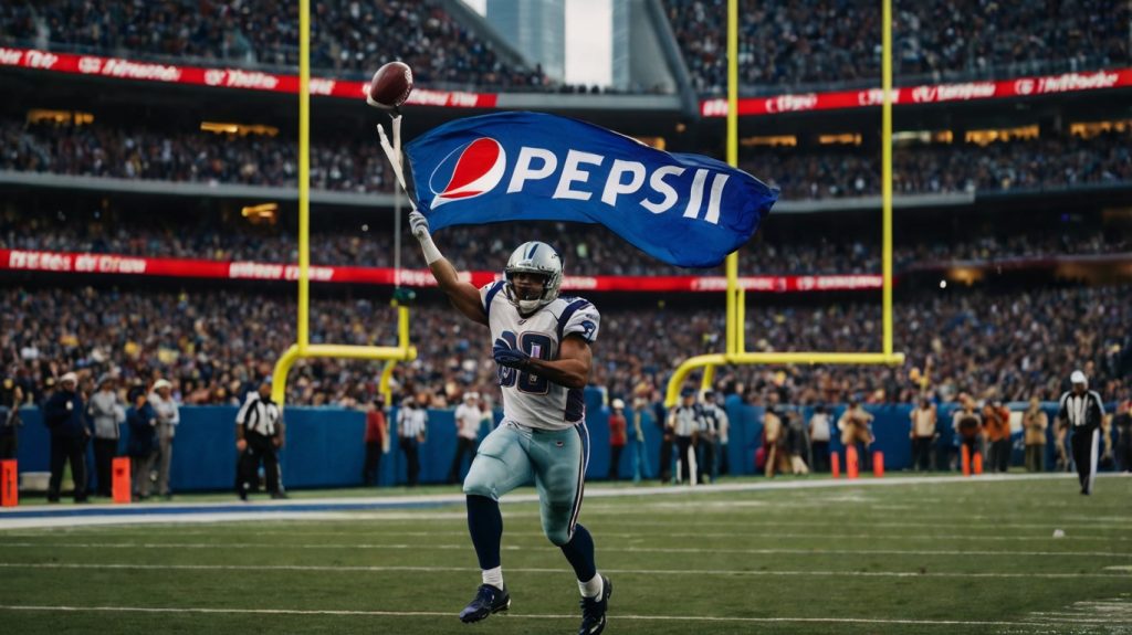 la NFL tiene a Pepsi como patrocinador en su estrategia de marketing 
