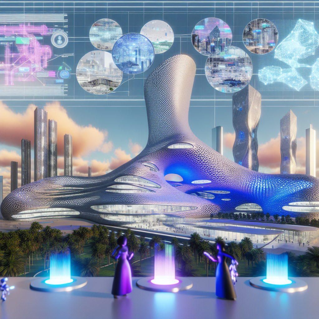 Explorando el Futuro: Arquitectura Paramétrica y Tecnología Diseño de edificio futurista ilustrando arquitectura paramétrica con herramientas tecnológicas avanzadas