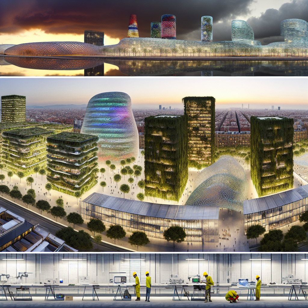 Innovación en Arquitectura Urbana: Futuro Hoy Vistas de edificios innovadores demostrando aplicaciones de la arquitectura avanzada actual