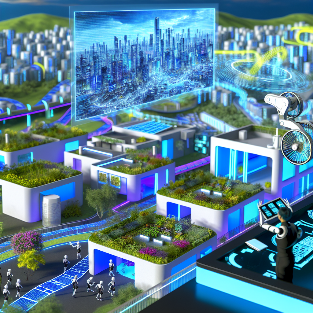 Explora el Futuro del Diseño Urbano con CAD y Revit Vista futurista de ciudad integrada con tecnología CAD y Revit en diseño de espacios verdes.