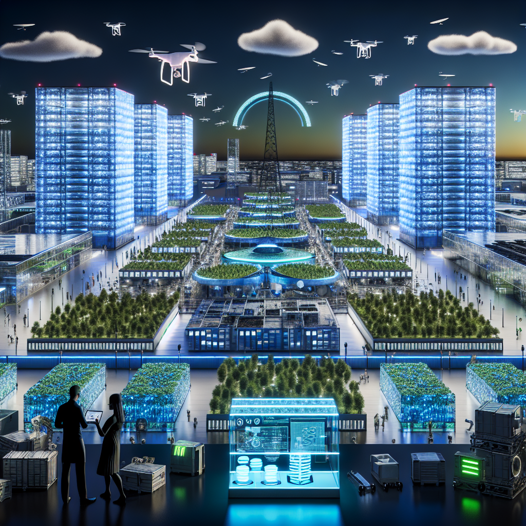 Ciudad del Futuro: Solucionando la Infraestructura Energética Vista futurista de ciudad sostenible abordando desafíos de infraestructura energética