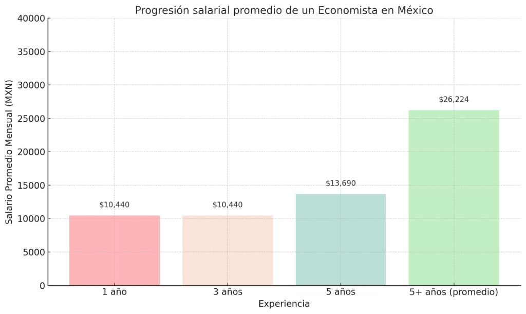 Cuanto gana un Licenciado en Economía a lo largo de los años