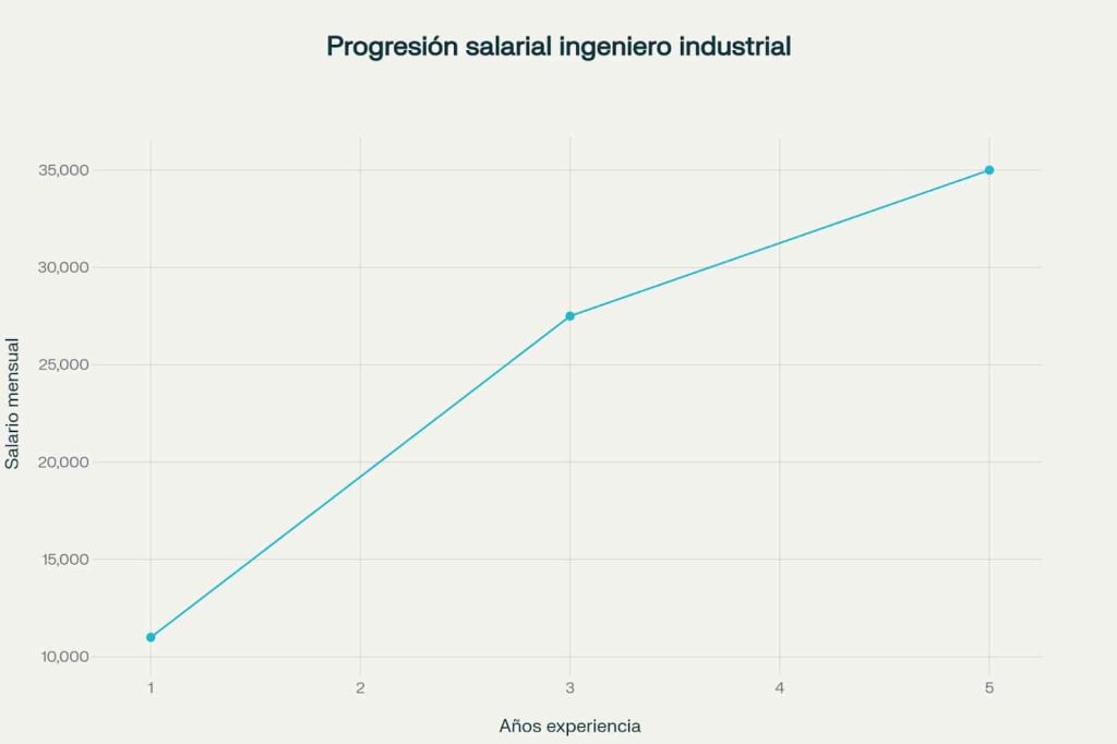 Cuanto gana un ingeniero industrial a lo largo de los años